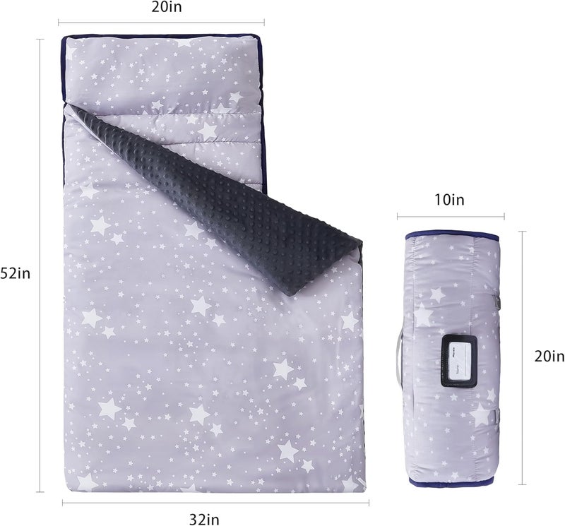 MORAIS Toddler Nap Mat with Pillow and Blanket, 52" x 20" Lightweight and Soft Nap Mat for Preschool, Daycare, Travel Sleeping Bags - Image 3